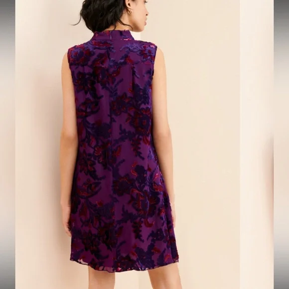 Anna Sui Jewel Tone Velvet Metallic Sleeveless Mini Dress 26272 - Picture 4 of 13